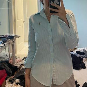 Ralph Lauren blue & white stripped button down